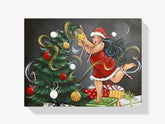 Dicke Dame feiert Weihnachten - Malen nach Zahlen