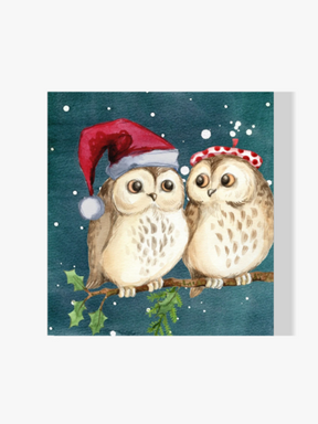 Eulenköpfe zu Weihnachten - Malen nach Zahlen