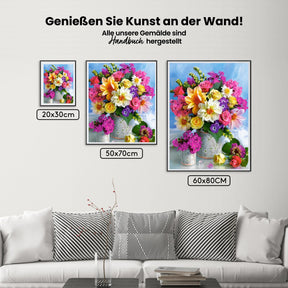 Farbenfrohe Blumen - Malen nach Zahlen