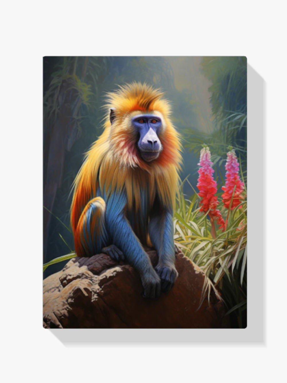 Farbiger Mandrill - Malen nach Zahlen
