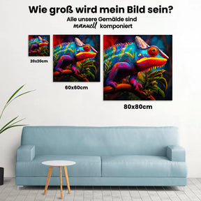 Farbiges Chamäleon - Malen nach Zahlen