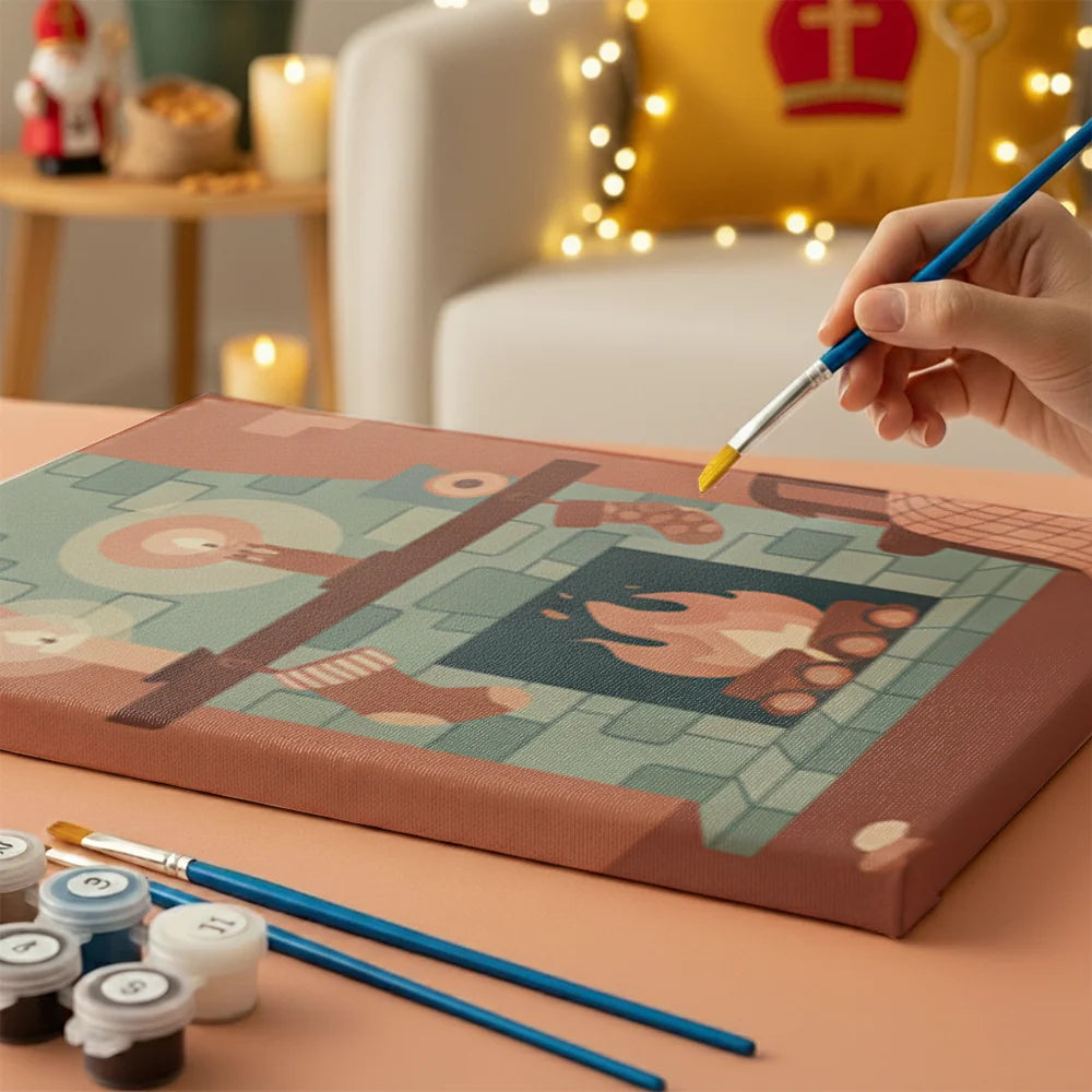 Måla efter siffror - 6 minimålningar | Set med abstrakta affirmationer