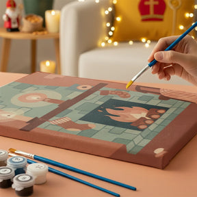 Måla efter siffror - 6 minimålningar | Set med abstrakta affirmationer