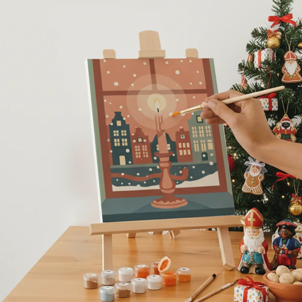 Måla efter siffror - 6 minimålningar | Set med abstrakta affirmationer