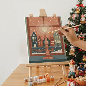 Måla efter siffror - 6 minimålningar | Set med abstrakta affirmationer