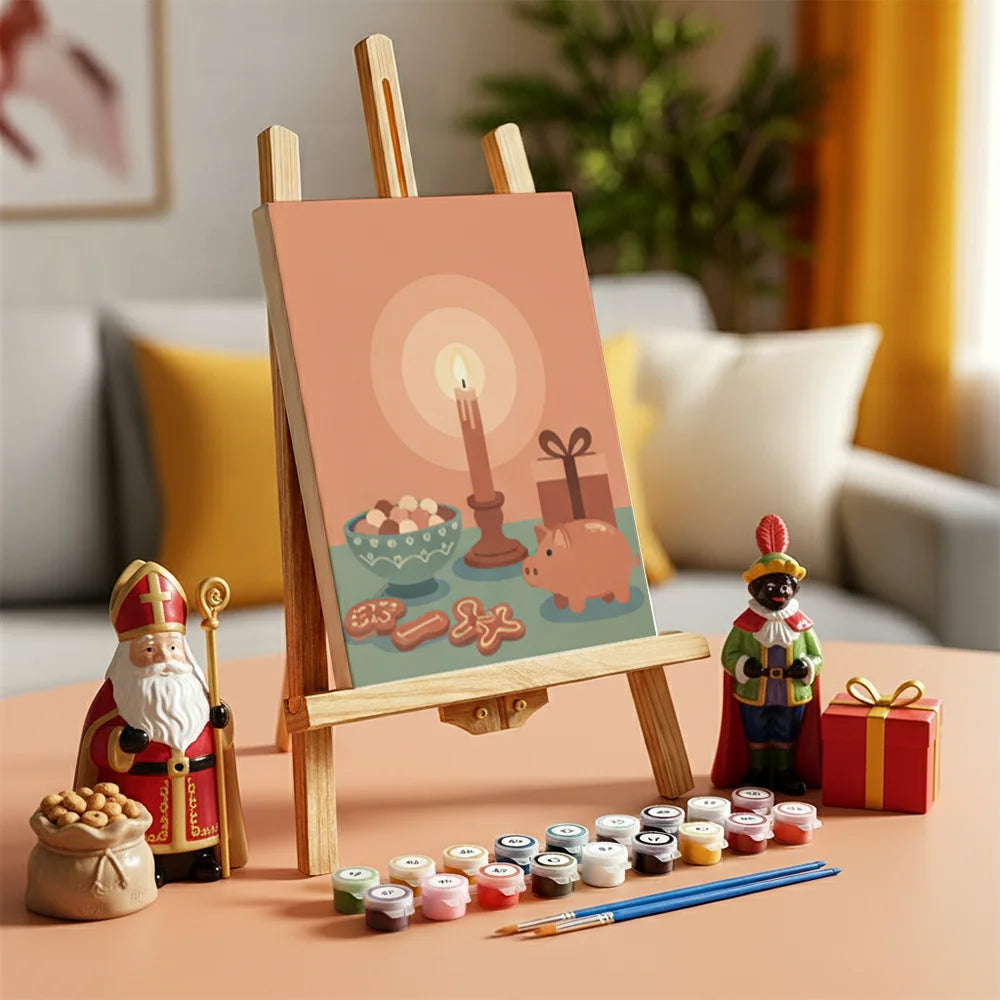 Måla efter siffror - 6 minimålningar | Set med abstrakta affirmationer