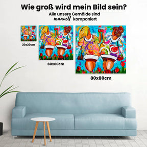 Fröhliche Malerei - Dicke Damen Prost - Malen nach Zahlen