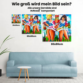 Fröhliche Malerei - Dicke Damen Unterwegs - Malen nach Zahlen