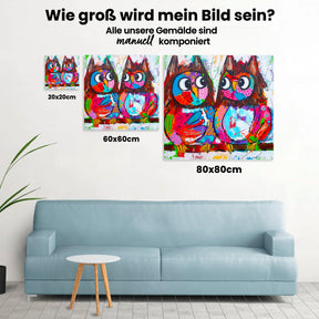 Fröhliche Malerei - Eulen - Malen nach Zahlen