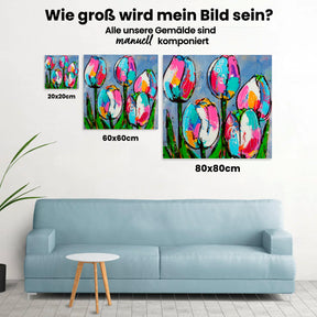 Fröhliche Malerei - Tulpen Blau - Malen nach Zahlen