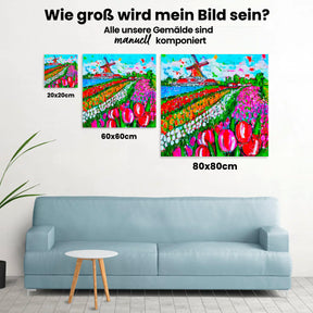 Fröhliche Malerei - Tulpenfeld - Malen nach Zahlen