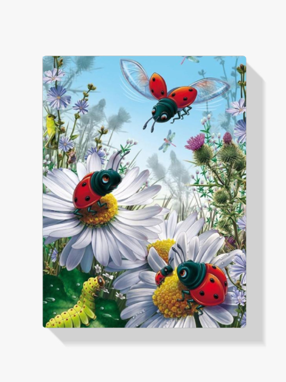 Gänseblümchen - Marienkäfer - Malen nach Zahlen