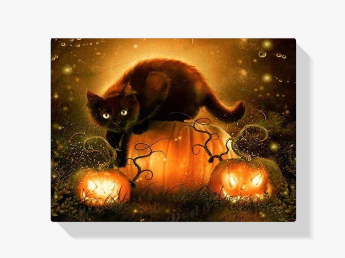 Halloween Katze - Malen nach Zahlen