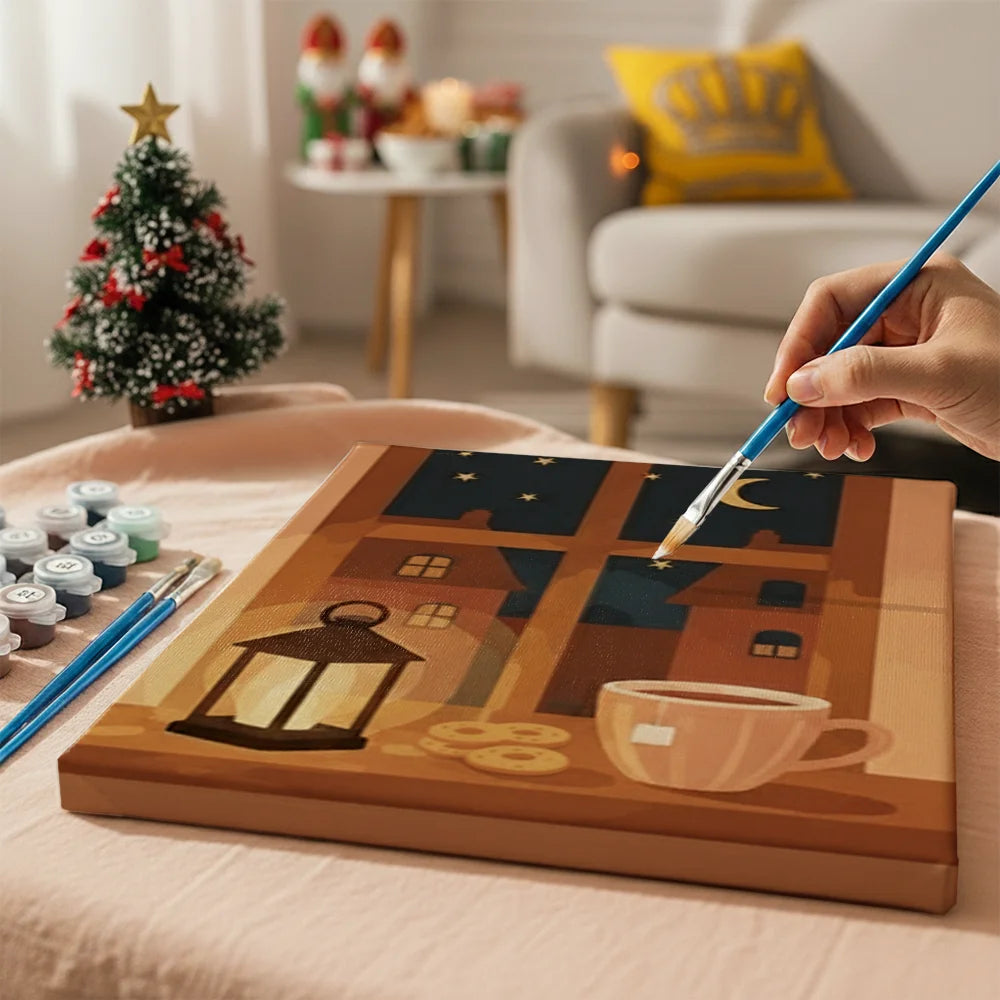 Måla efter siffror - 6 minimålningar | Set med abstrakta affirmationer