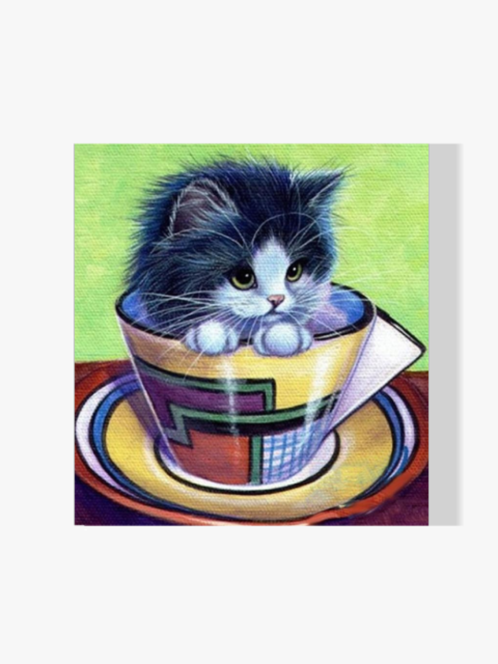Katze Im Becher - Malen nach Zahlen