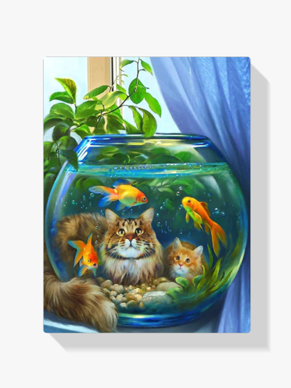 Katzen Im Fischglas - Malen nach Zahlen