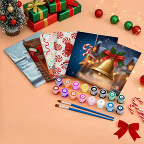 Måla efter siffror - 6 minimålningar | Set med abstrakta affirmationer