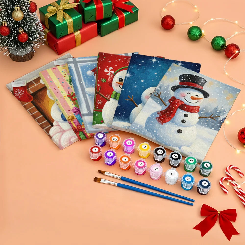 Måla efter siffror - 6 minimålningar | Set med abstrakta affirmationer