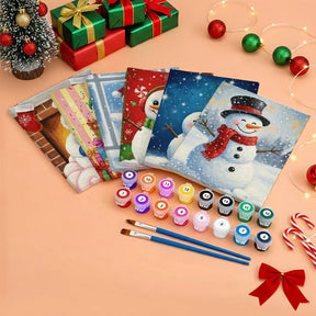 Måla efter siffror - 6 minimålningar | Set med abstrakta affirmationer