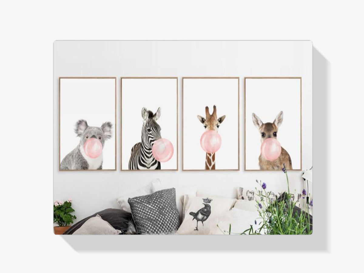 Koala - Zebra - Giraffe - Hirsch | 4 Teile - Malen nach Zahlen