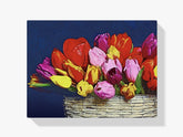 Korb voller Blumen | Exklusives Design - Malen nach Zahlen