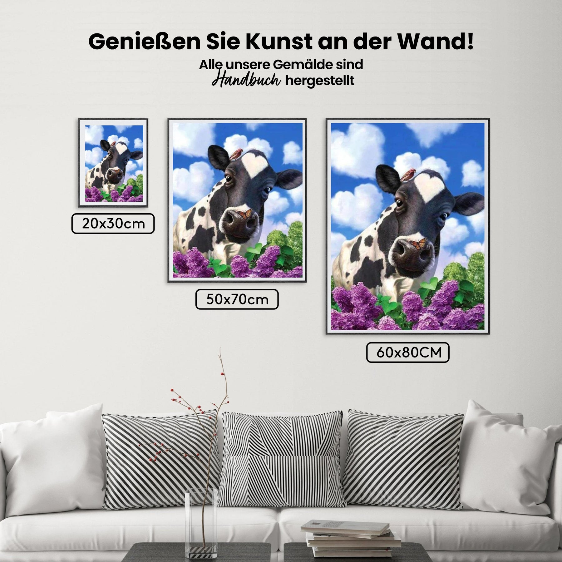 Kuh auf der Weide - Malen nach Zahlen