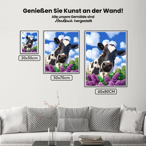 Kuh auf der Weide - Malen nach Zahlen