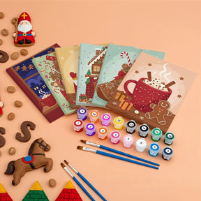 Måla efter siffror - 6 minimålningar | Set med abstrakta affirmationer