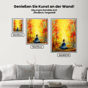 Mädchen im Wald - Malen nach Zahlen