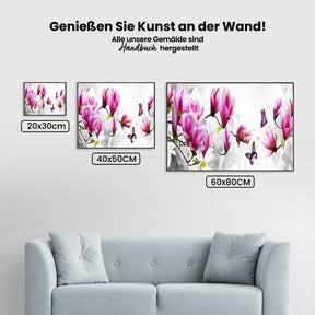 Magnolie - Schmetterlinge XL - Malen nach Zahlen