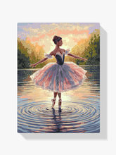 Malen nach Zahlen &#8211; Ballerina tanzt auf Wasser mit Spritzern V2-1
