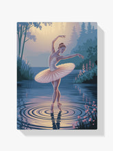 Malen nach Zahlen &#8211; Ballerina tanzt auf Wasser mit Spritzern V3-1