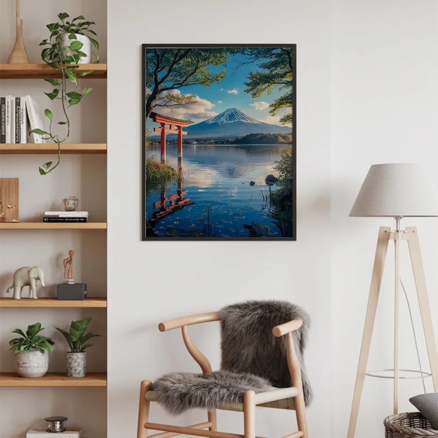 Måla efter siffror - Viskning av berget Fuji
