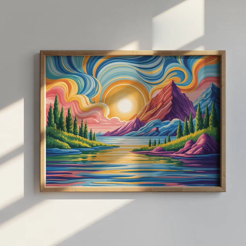 Malen nach Zahlen &#8211; Gemalter Himmel, spiegelnder See-4