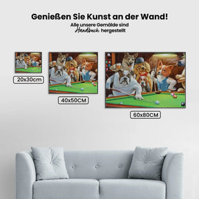 Malen nach Zahlen - Hunde spielen Pool