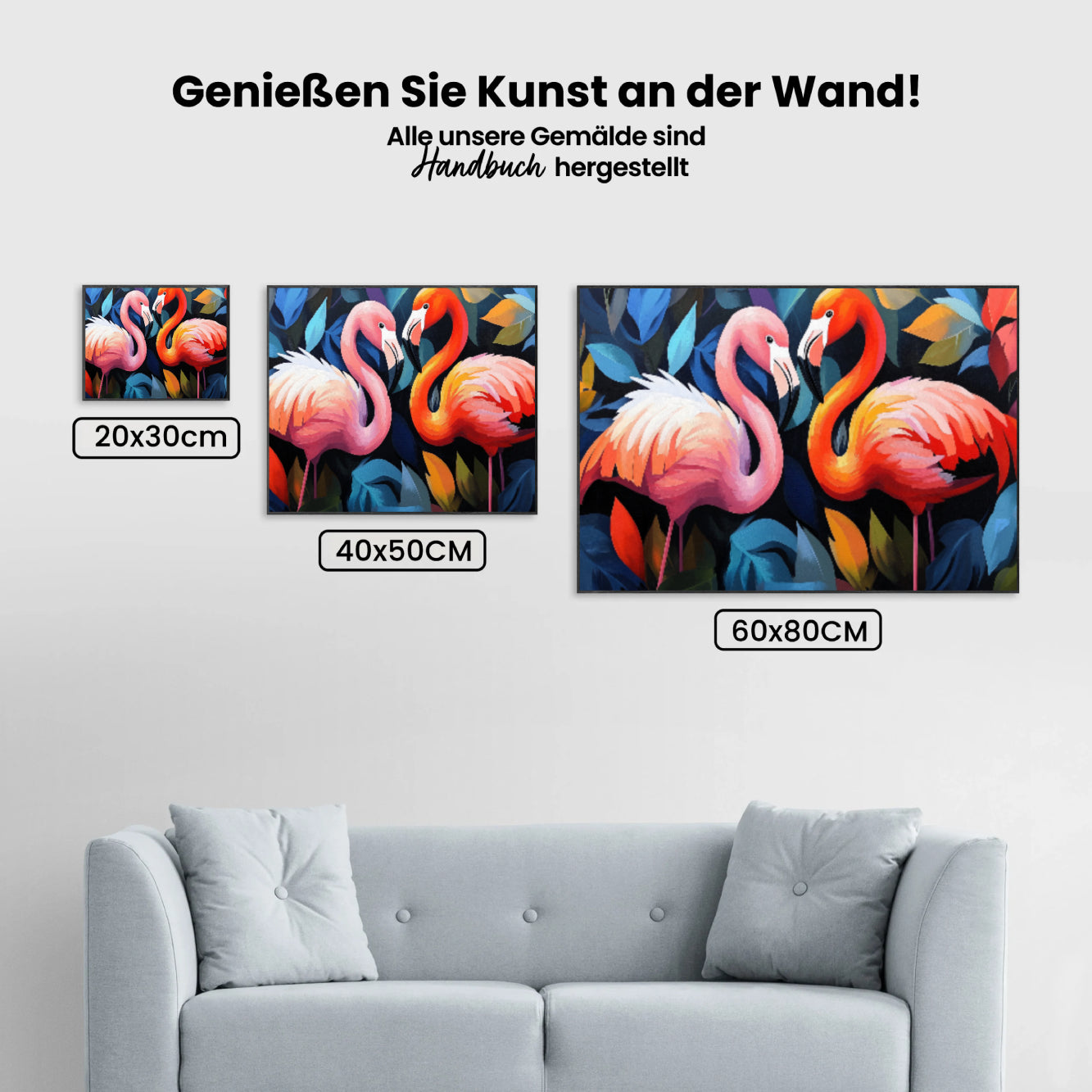 Måla efter siffror - Kärleksfullt flamingopar