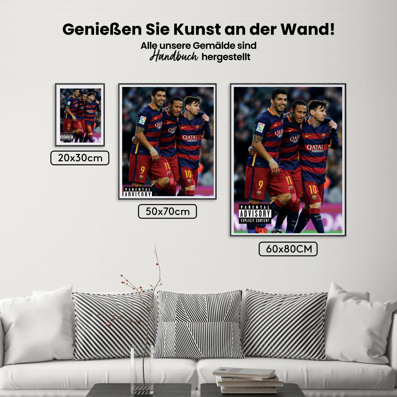 Måla efter siffror - Messi, Suarez och Neymar