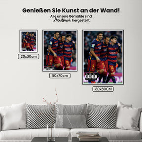 Måla efter siffror - Messi, Suarez och Neymar