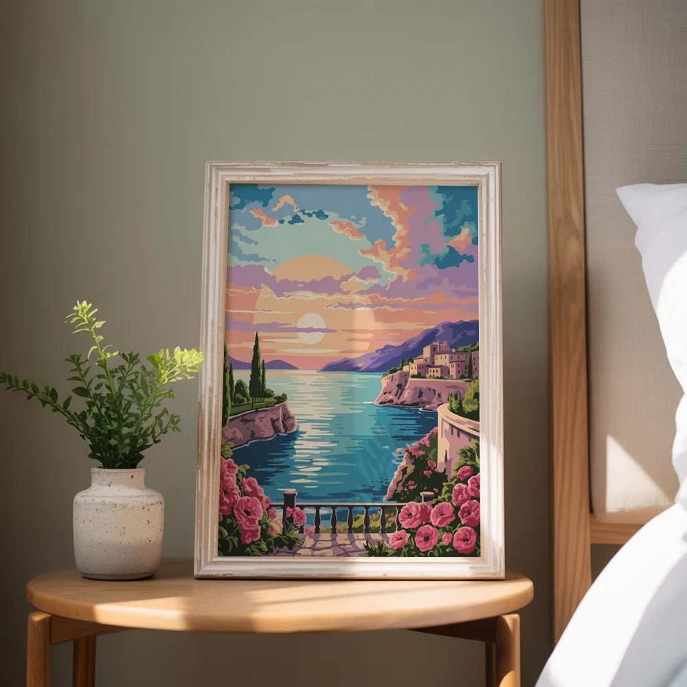 Malen nach Zahlen &#8211; Sonnenuntergang über der Provence-4
