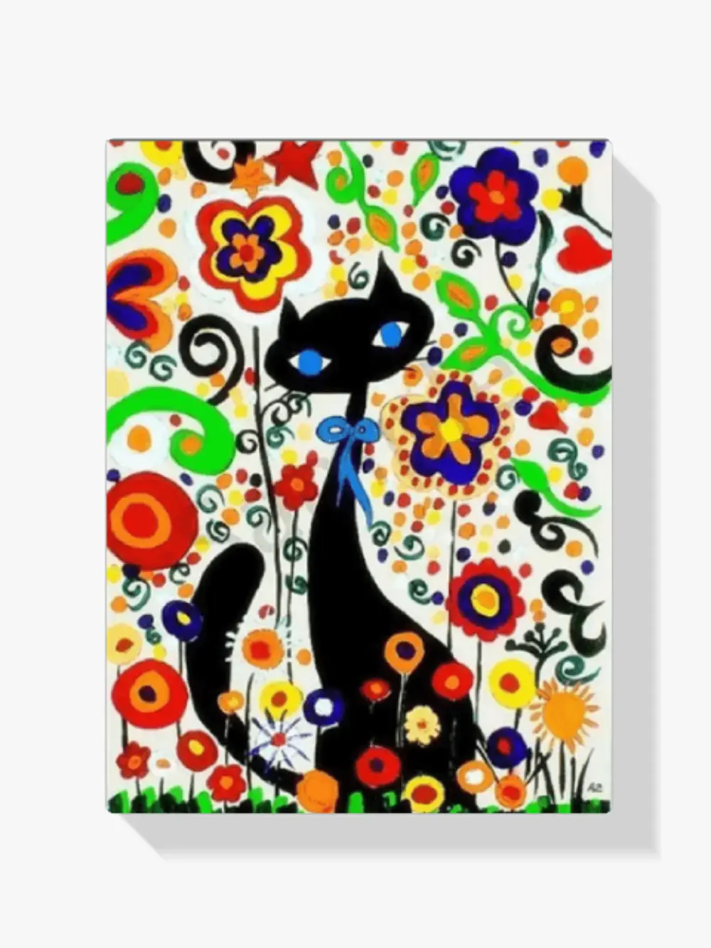Malen nach Zahlen – Abstrakte Katze mit Blumen