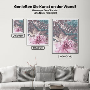 Malen nach Zahlen – Abstrakte rosa Blume
