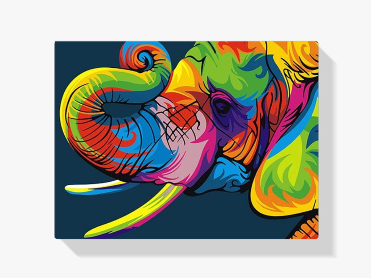 Malen nach Zahlen – Abstrakter Elefant