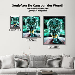 Malen nach Zahlen – Blaue Magie Wolfskönig