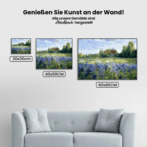 Malen nach Zahlen – Blaues Blumenfeld