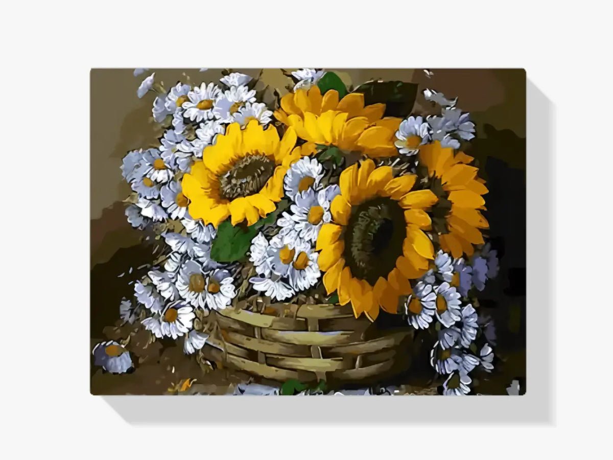 Malen nach Zahlen – Blumen im Korb