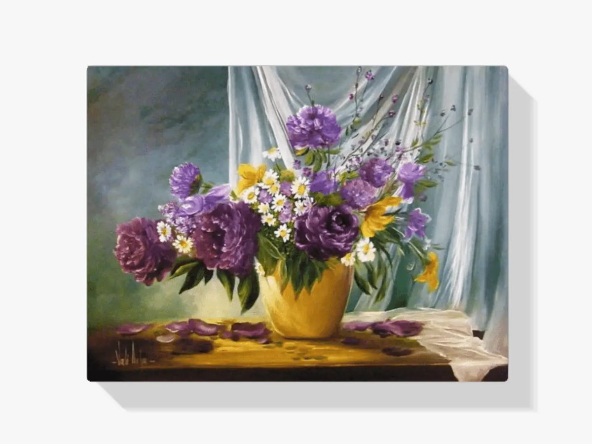Malen nach Zahlen – Blumen in goldener Vase