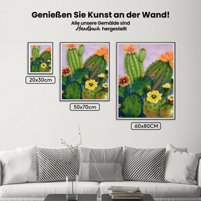 Malen nach Zahlen – Blumen und Kakteen