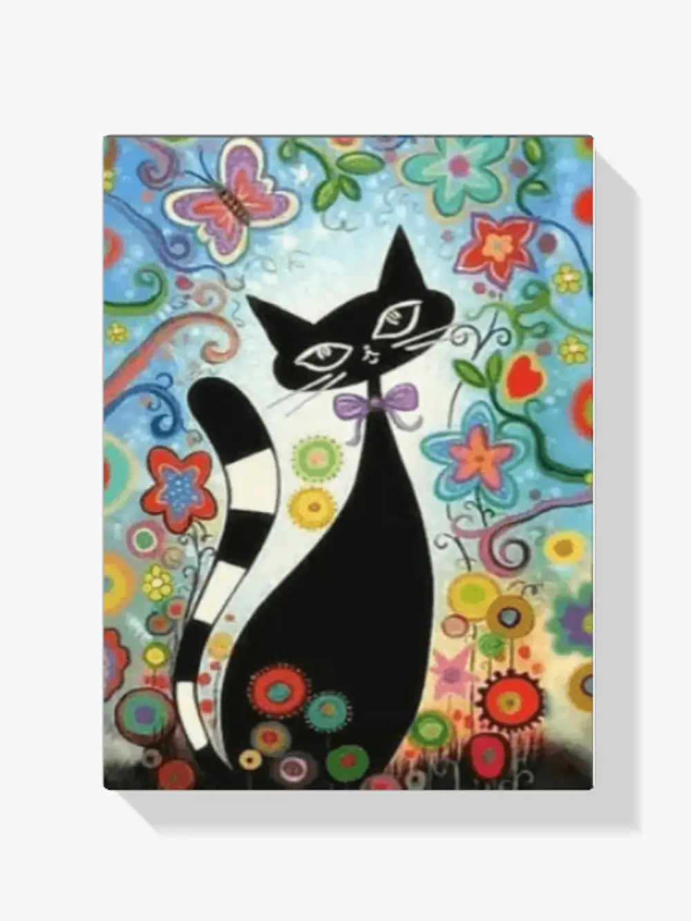 Malen nach Zahlen – Blumen und Katze