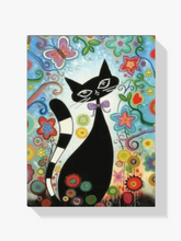 Malen nach Zahlen – Blumen und Katze
