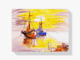 Malen nach Zahlen – Boote bei Sonnenuntergang